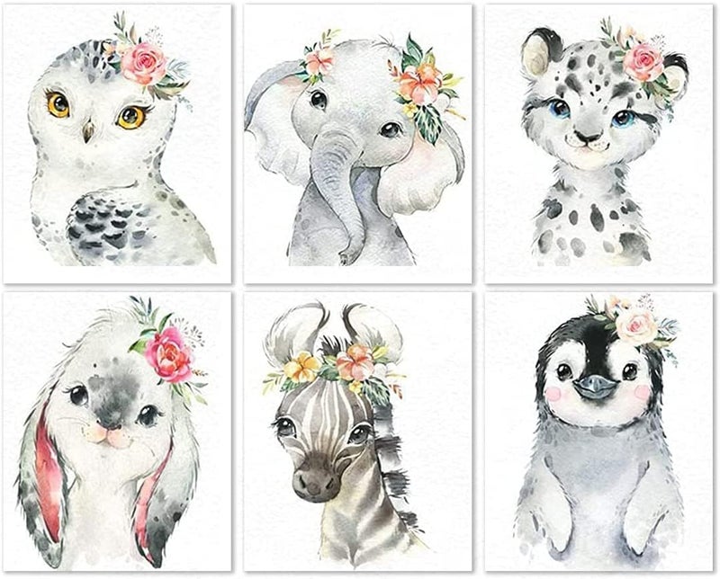 Tiwabb 6 Pack Animal Cross Stitch Kits for Adults - Stamped Crossstitching Kits Preprinted 11 Count Cross-Stitch Kit for Beginner, 11CT Prestamped Easy Pattern Needlepoint Kits Crafts for Decor 9.8x13.8inch - Image 1